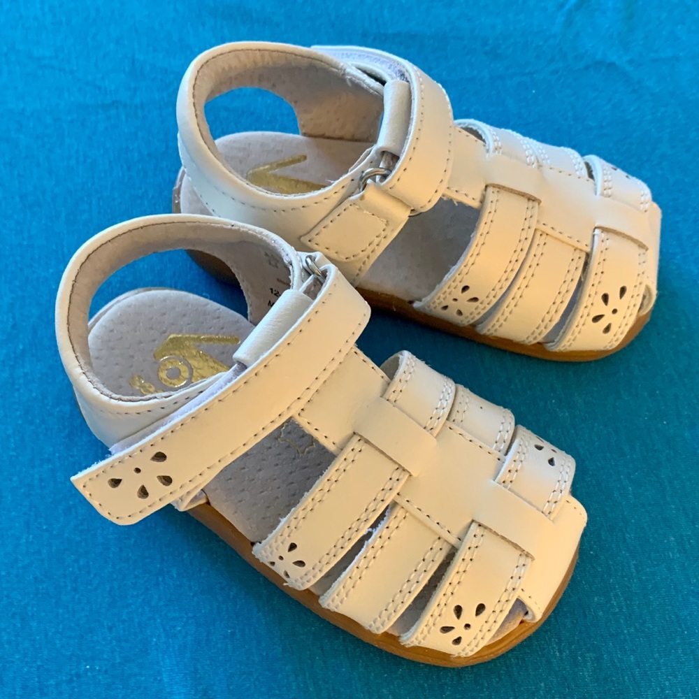 See Kai Run white leather sandals